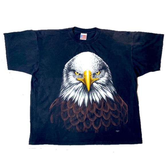 T-shirt Vintage Homme MEDIUM, Motif Tête D'aigle, Jerzees (neuf Sans étiquette)